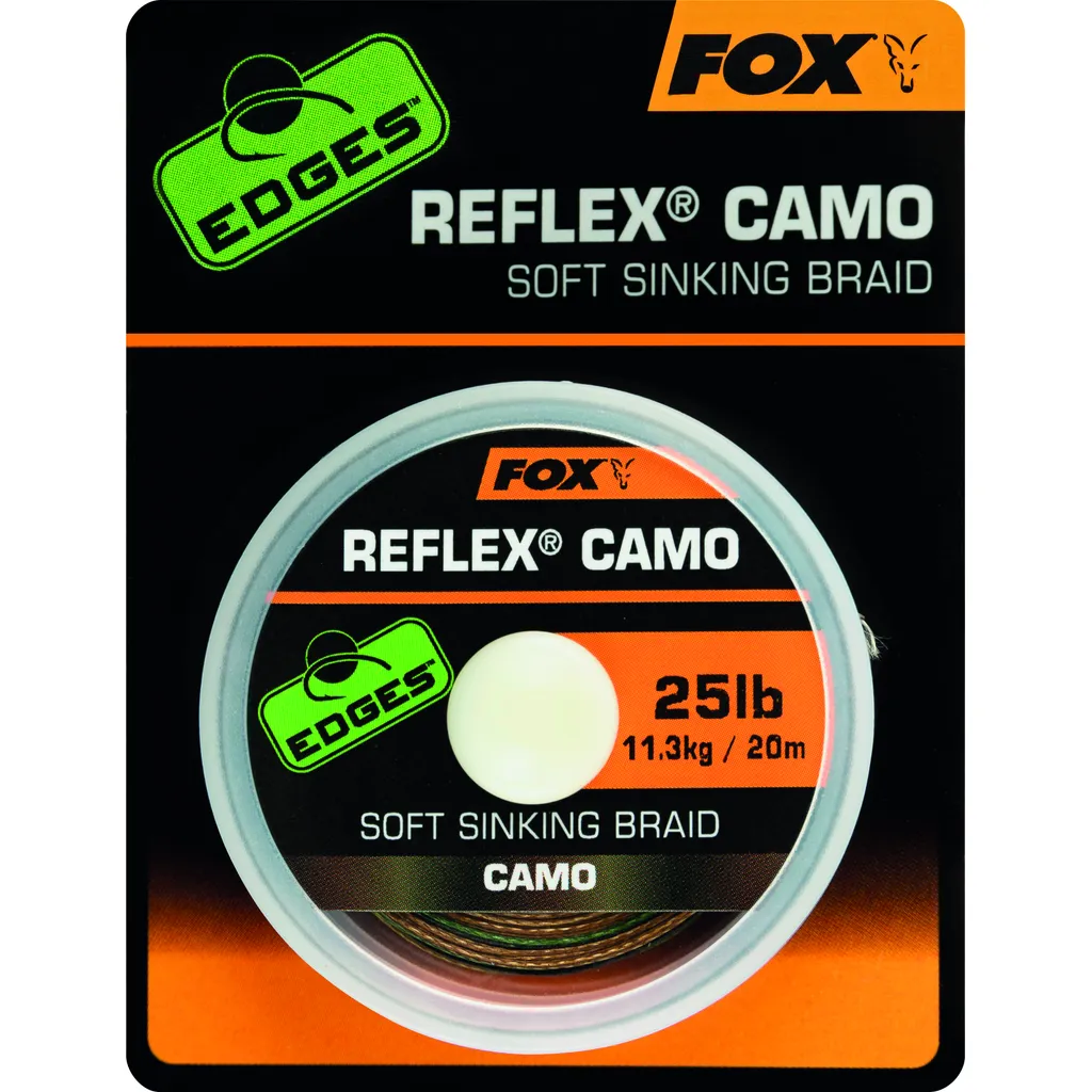 Fox Reflex Camo Sinking Braid Vorfächer und Zubehör 25lb 11.4kg