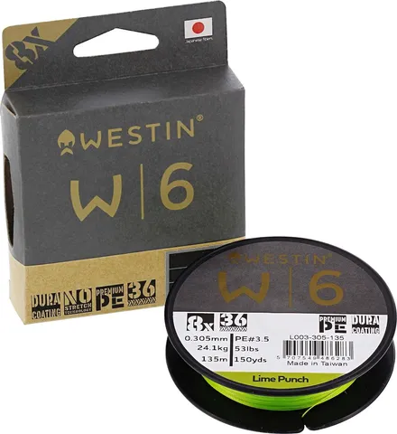 Westin W6 8 Geflochtene Schnur 0.1mm 3.8kg 135m Lime Punch