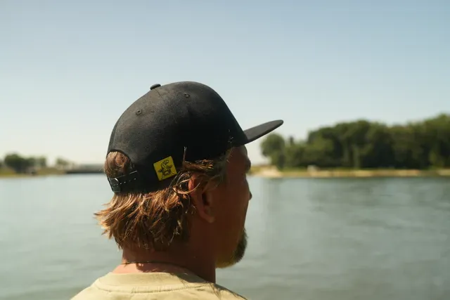 Black Cat Black Flat Peak Cap 50% Polyester / 50% Cotton