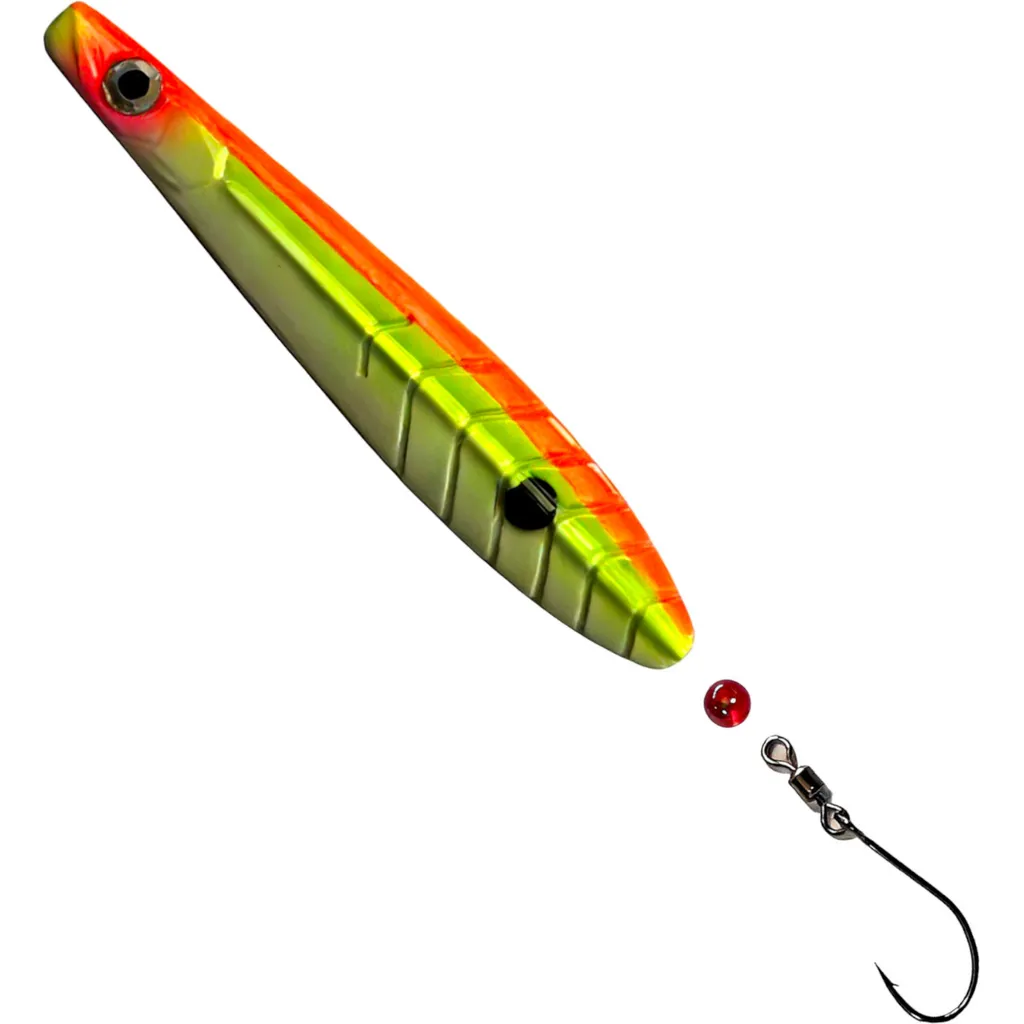 Troutwerk ParaLAXX Meerforellenblinker 10g Rot Gelb Weiß Schwarzer Punkt