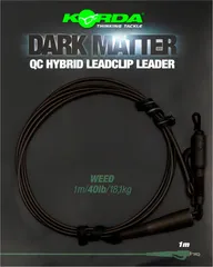 Korda Dark Matter Leader QC Hybrid Clip 100cm 18.1kg Weed