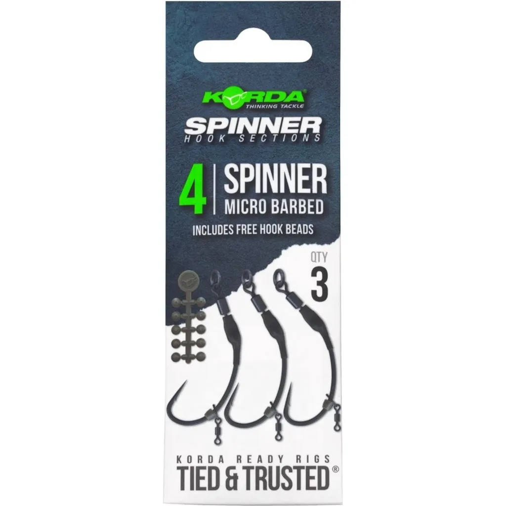 Korda Spinner Hook Sections Spinner Barbless #4