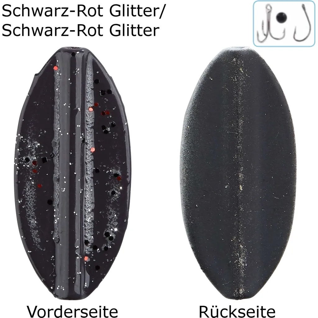 Balzer Pro Staff Series Spoon Inliner 1.9g Schwarz-Rot Glitter/Schwarz-Rot Glitter