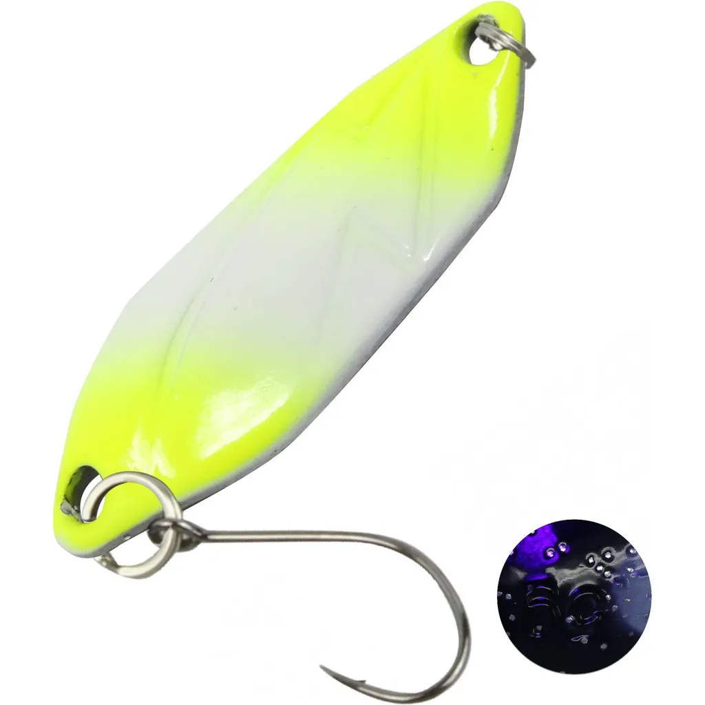 FTM Spoon Strike Blinker 2.1g Neon Gelb Leucht Schwarz Glitter Leucht