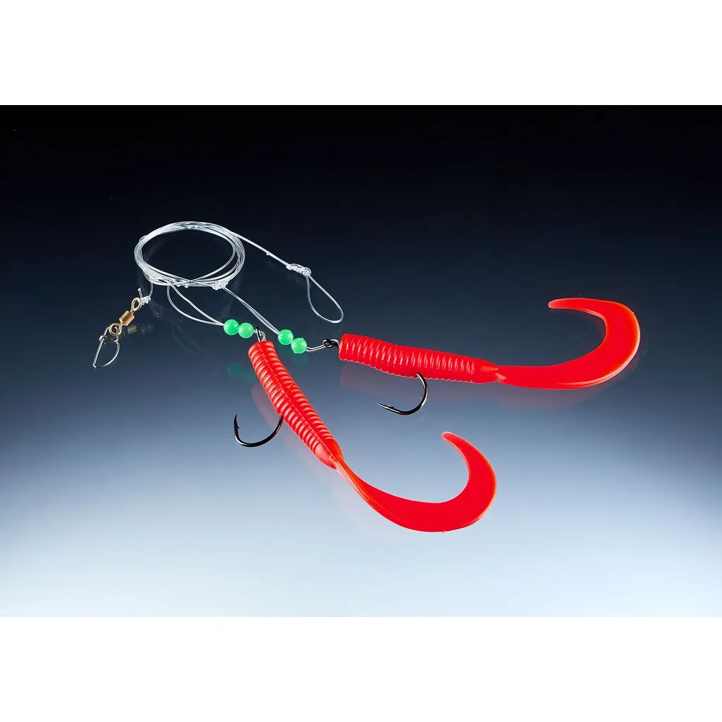 Balzer Großdorsch System mit 2 Haken - Meeresystem #8/0 125cm Rot