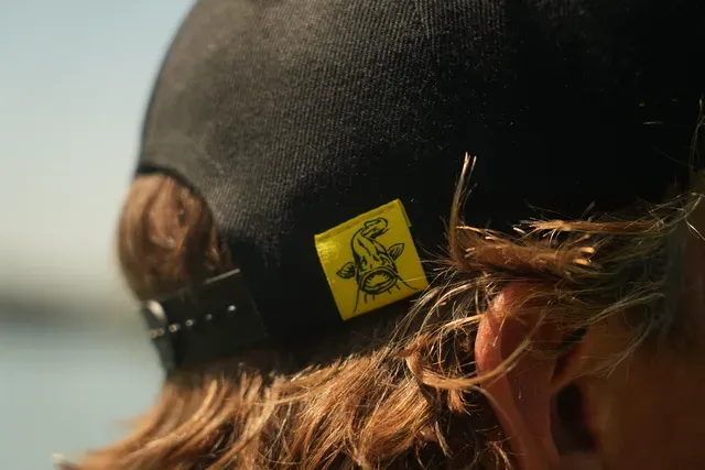 Black Cat Black Flat Peak Cap 50% Polyester / 50% Cotton