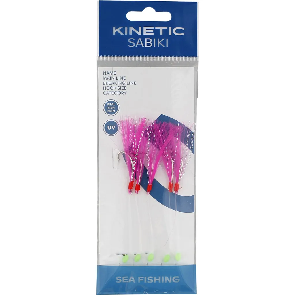Kinetic Sabiki Nordic Mackerel Fertigvorfach #1/0 130cm Pink Crystal Flash