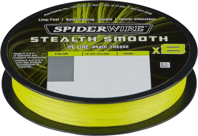Spiderwire Stealth Smooth8 X8 PE Braid 0.11mm 10.3kg HI-VIS YELLOW