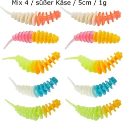 Balzer Trout Collector Forellenwürmer 5cm Mix 4 Süßer Käse