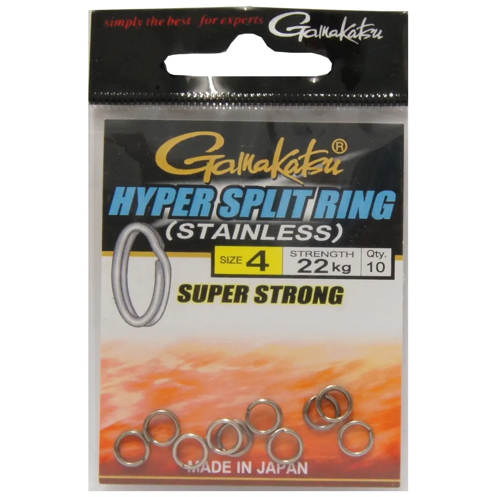Gamakatsu Hyper Split Ring Black Nickel Sprengringe #4 4.9mm 22kg