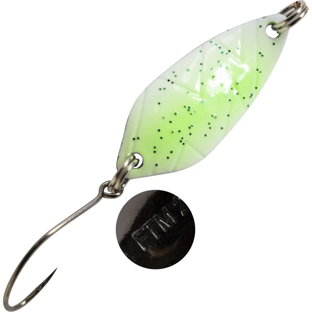 FTM Spoon Strike Blinker 2.1g Weiß Grün Glitter Silber