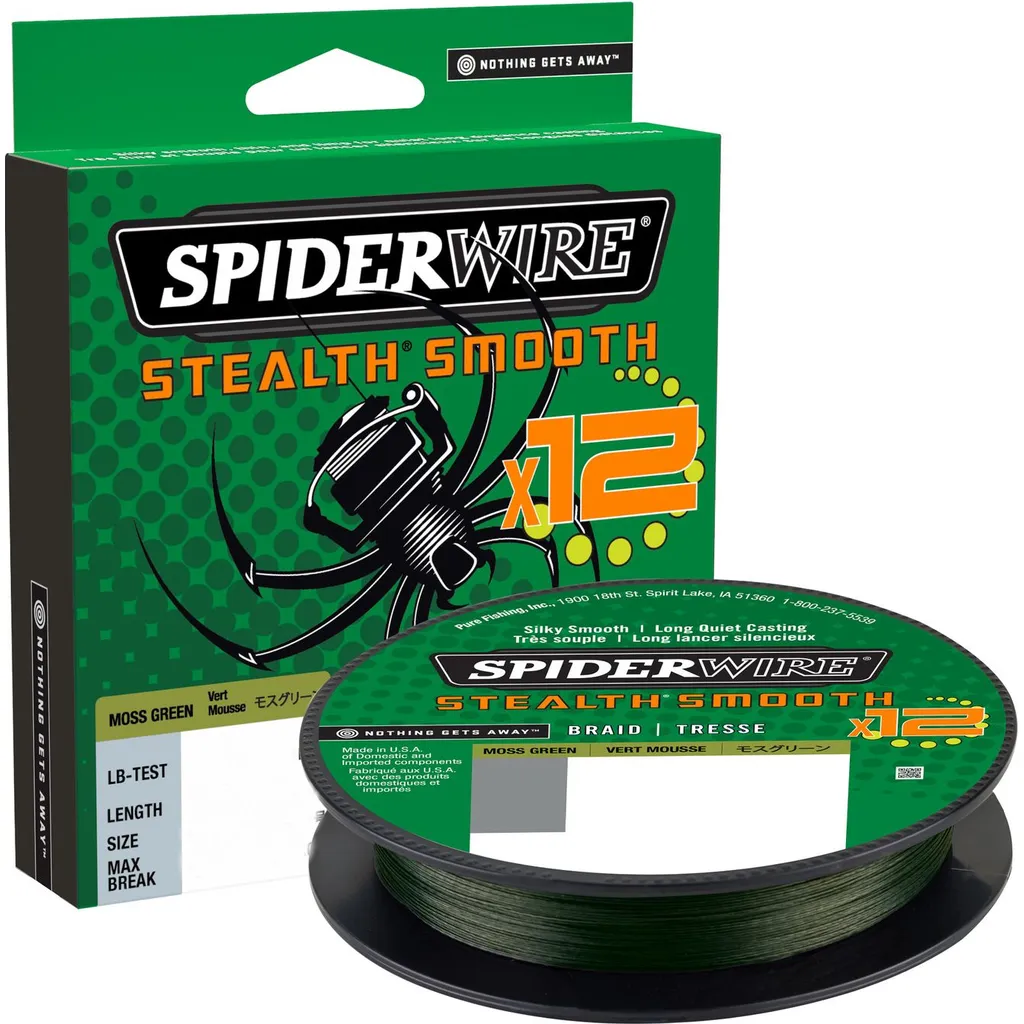 SpiderWire Stealth Smooth 12 Braid Geflochtene Schnur 0.29mm 31.8kg Moosgrün