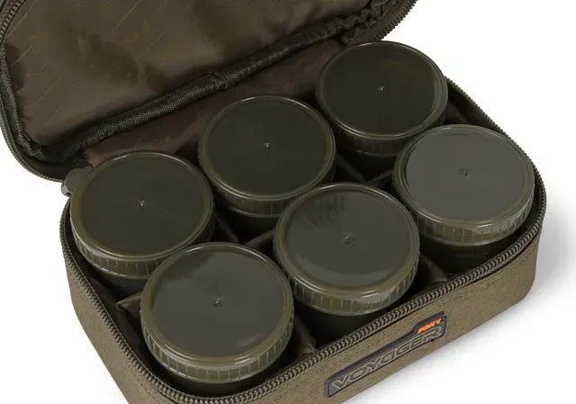 Fox Voyager 8 Pot Hookbait Case 17x17x10cm Water Resistant