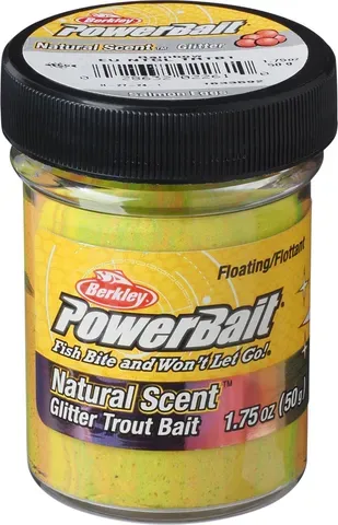 Berkley PowerBait Natural Glitter Forellenteig Rainbow Glitter / Lachsei