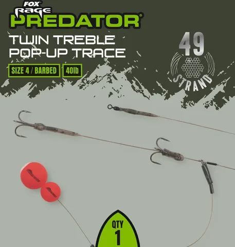 Fox Rage Predator Twin Treble Pop-Up Trace #4 18.14kg