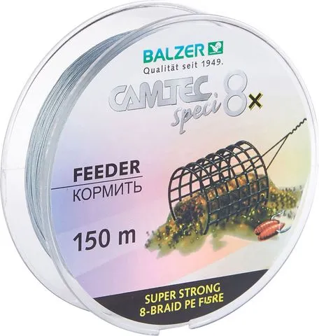 Balzer Camtec Speci Braided Line 8x Feeder 0.12mm 9kg 150m Dunkelgrau