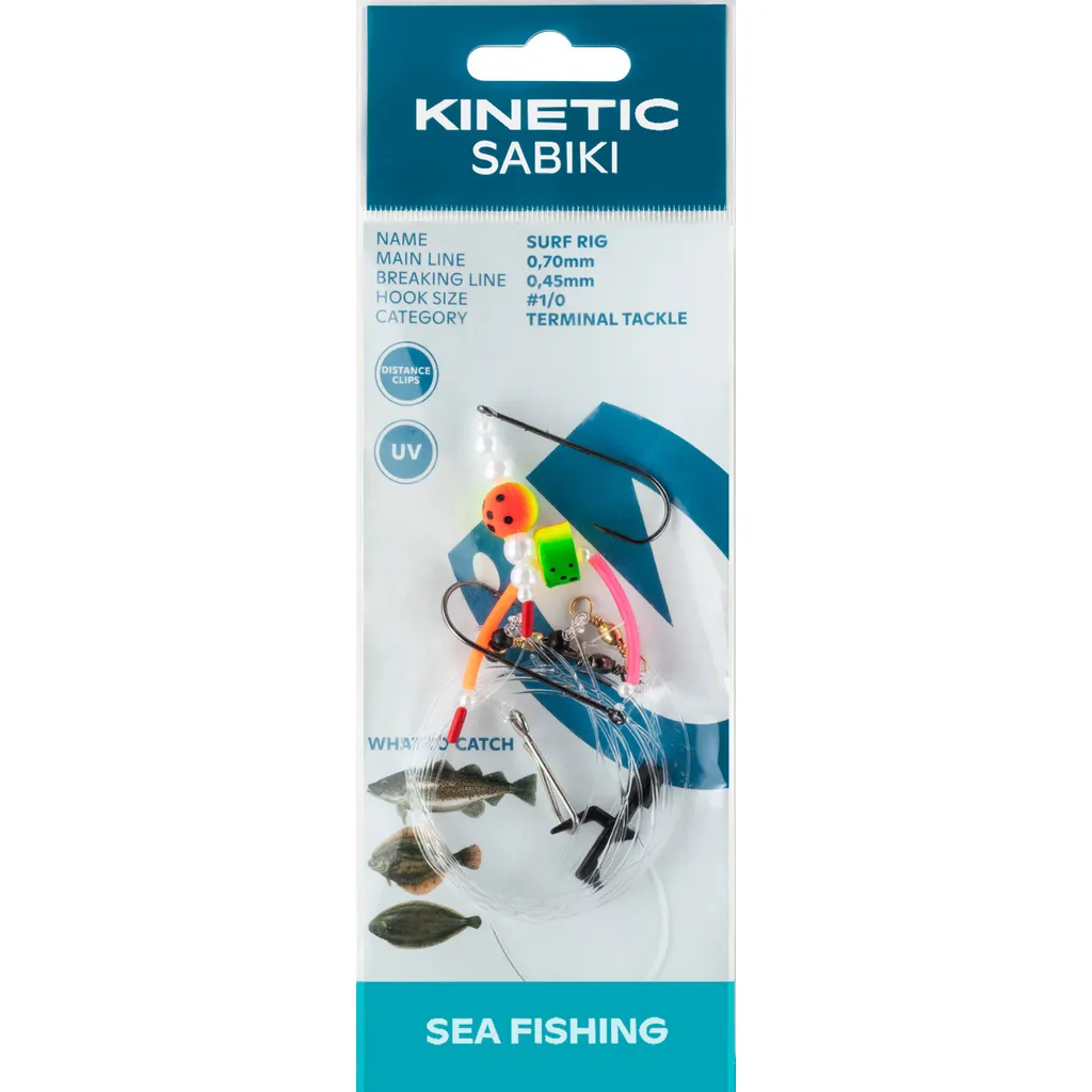 Kinetic Sabiki Surf Vorfächer #1/0 120cm Fire Tiger Pearl
