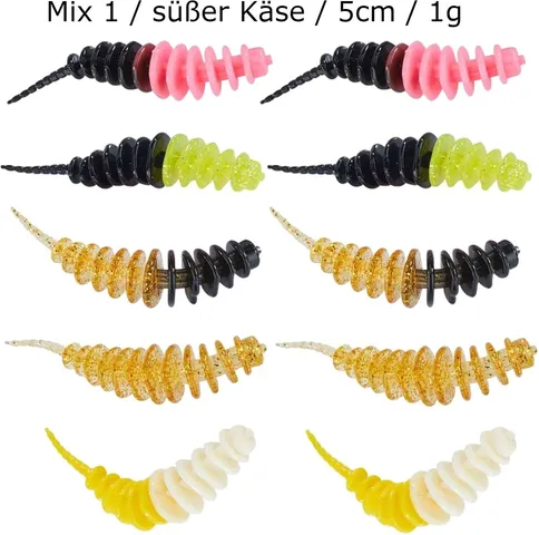 Balzer Trout Collector Softbaits 5cm 1g Mix 1 süßer Käse