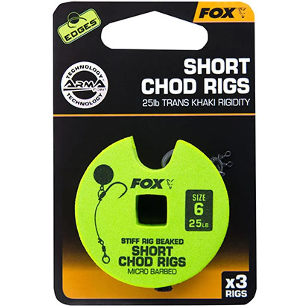 Fox Edge Armapoint stiff rig beaked Chod rigs Short #6 11.34kg