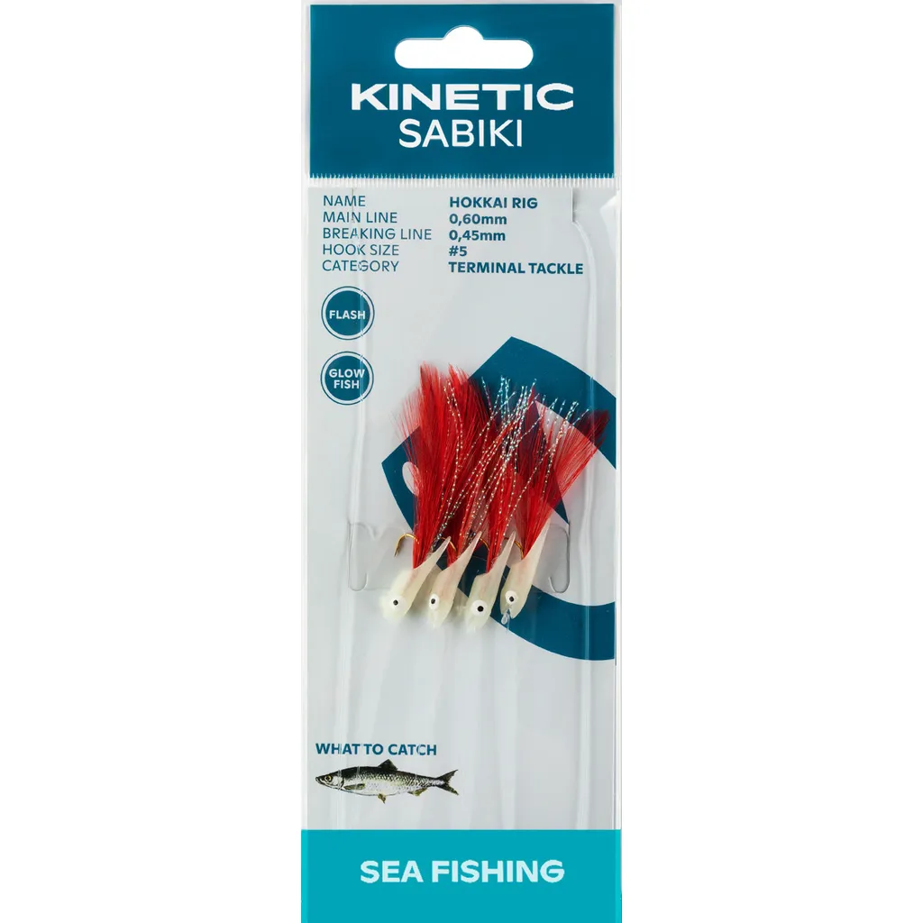 Kinetic Sabiki Hokkai Fertigmontagen 130cm 0,45kg #5 Pink Flash