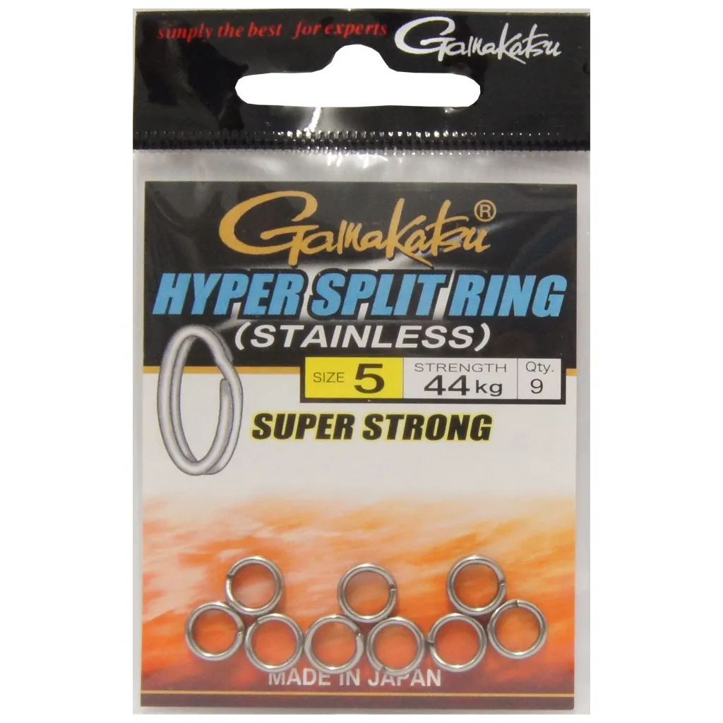 Gamakatsu Hyper Split Ring Black Nickel Sprengringe #5 5.9mm 44kg