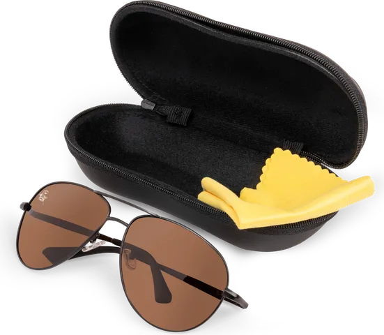 Black Cat Flyer Polarisationsbrille Brown Metal Pilot