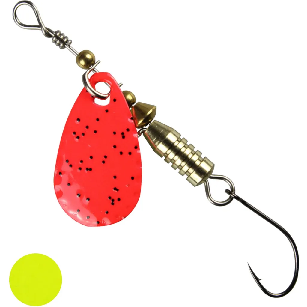 FTM Forellen Blinker Inline-Spinner 2.5g Rot Glitter / Gelb