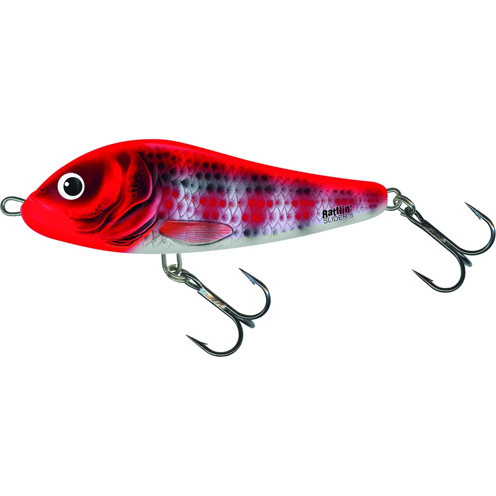 Salmo Rattlin Slider Jerkbait 11cm 45g Sinking Holo Red Head Striper