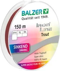 Balzer Ironline Trout Geflochtene Schnur Sinkend 0.06mm 4.1kg 150m Dunkelrot