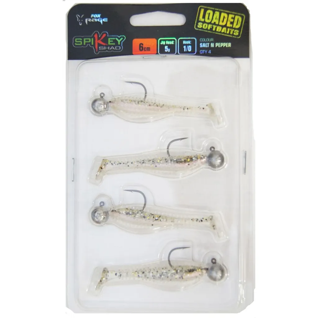Fox Rage Spikey Shads Loaded Köderset 4 6cm 5g Salt N Pepper