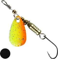 FTM Forellen Blinker Inline-Spinner 2.5g Gelb - Orange Glitter / Schwarz