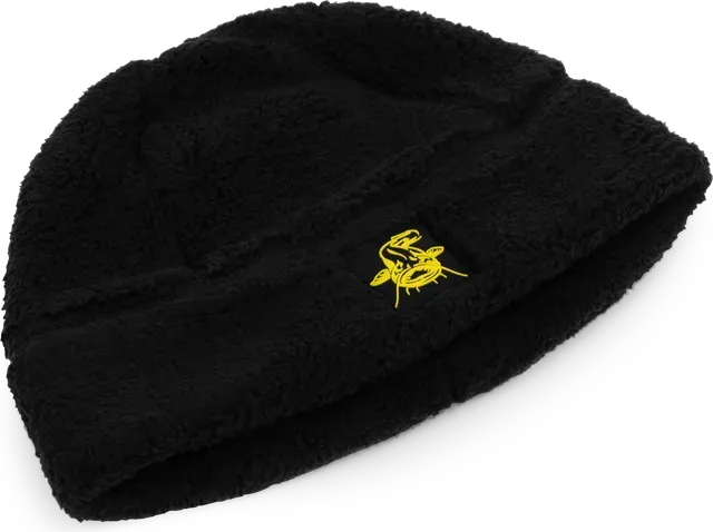 Black Cat Fleece Beanie Hat Black Polyester