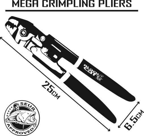 Black Cat Mega Crimping Pliers 26cm 0.1–2.2mm Carbon Steel