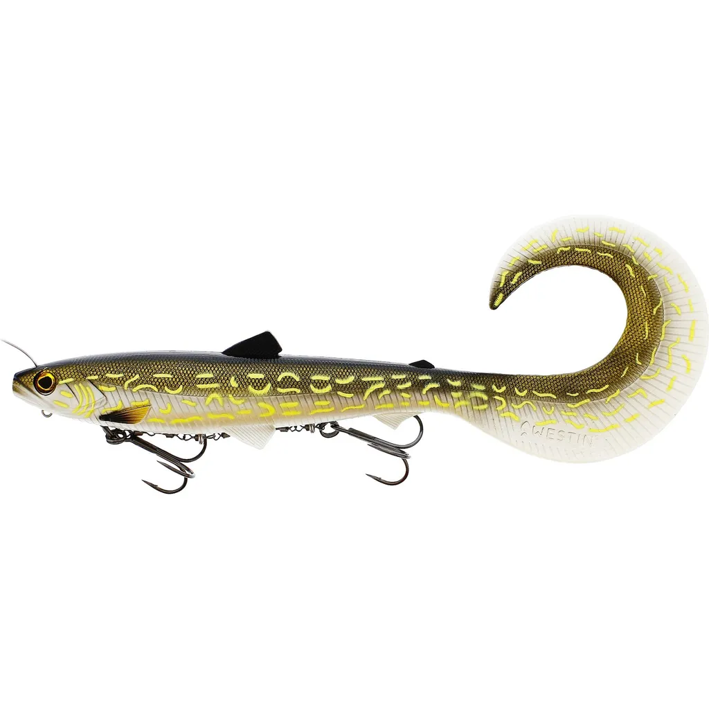 Westin BullTeez Curltail Inline Gummifische 33cm 230g Natural Pike Sinking