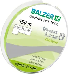 Balzer Iron Line Chartreuse Geflochtene Angelschnur 0.30mm 34.8kg 150m