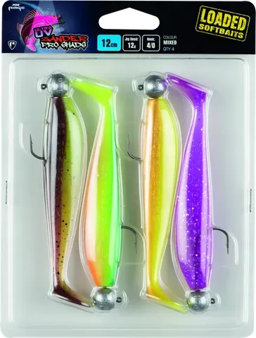 Fox Rage Zander Pro Shad Loaded 12cm 12g 4/0 UV Mixed Colour