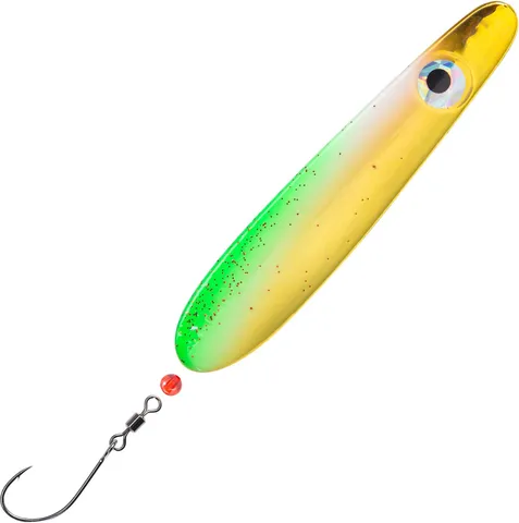 Troutwerk Inline Blinker Meerforellenköder 93285 7,4cm 22g Grünweiß Goldfarben