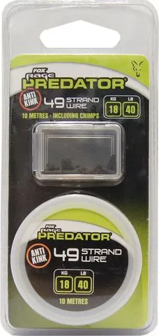 Fox Rage Predator 49 Strand Steel Wire Leader 10m 18kg