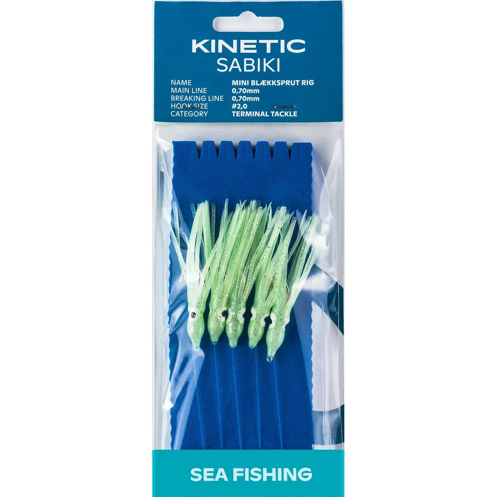 Kinetic Sabiki Mini Blekksprut #2/0 150cm 0,7mm Glow