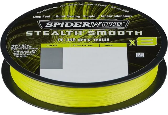 Spiderwire Stealth Smooth8 0.09mm 7.5kg 150m Hi-Vis Yellow