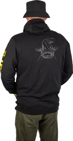 Black Cat Black Zip Hoody Small