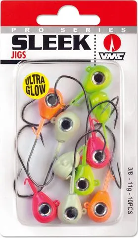 VMC 7158 Sleek Jig 14g 3/0 Assorted Glow