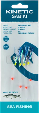 Kinetic Sabiki Trembler Ready-made Rigs #4 130cm Holo Fishskin Pearl Flash