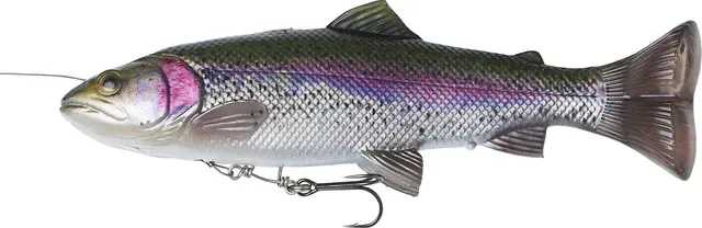Savage Gear 4D Line Thru Pulse Tail Trout Softbaits 20cm 102g Slow Sinking Rainbow Trout