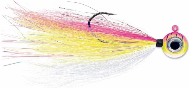 VMC Moontail Jig 7158 3.5g 2/0 Flat Aspirin Head Pink Fire UV