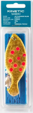 Kinetic Sabiki Jay Flounder Inline Vorfachmontage 120g 110cm #1 Glow/Pink Dots