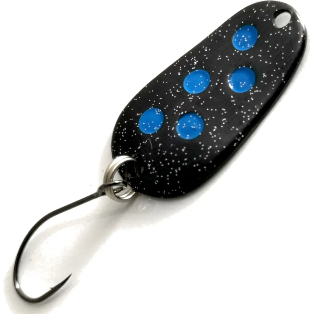 Troutwerk Spoon Blinker Schwarz Blaue Punkte