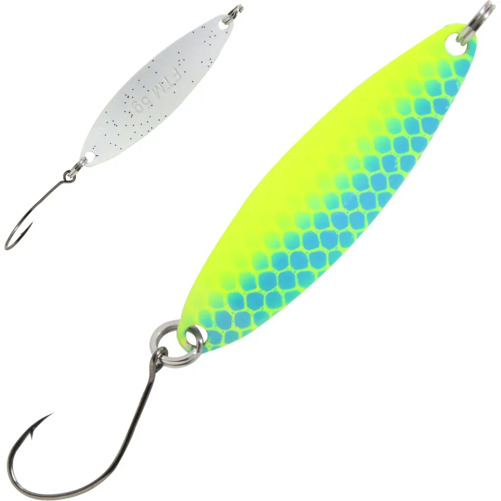 FTM Spoon Heavy 5g Chartreuse / Blue / White With Dots