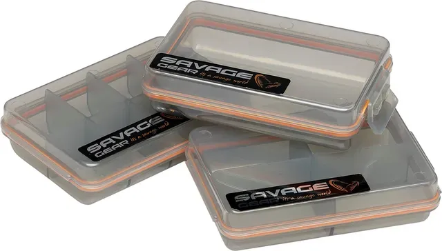Savage Gear Pocket Box Smoke 3 Piece Kit 10.5x6.8x2.6cm 1/4/6 Compartments PP Tight-Fit Lids