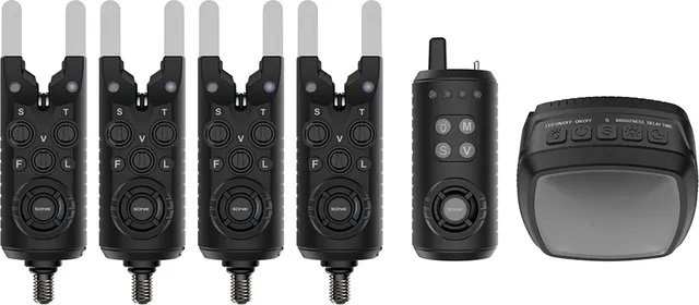 Sonik GIZMO2 Alarm Set 4+1 + Bivvy Lamp 200m